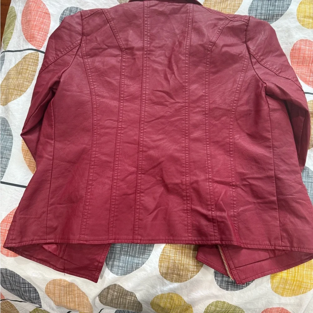 Baccini Deep Red Leather Jacket - Picture 3 of 10